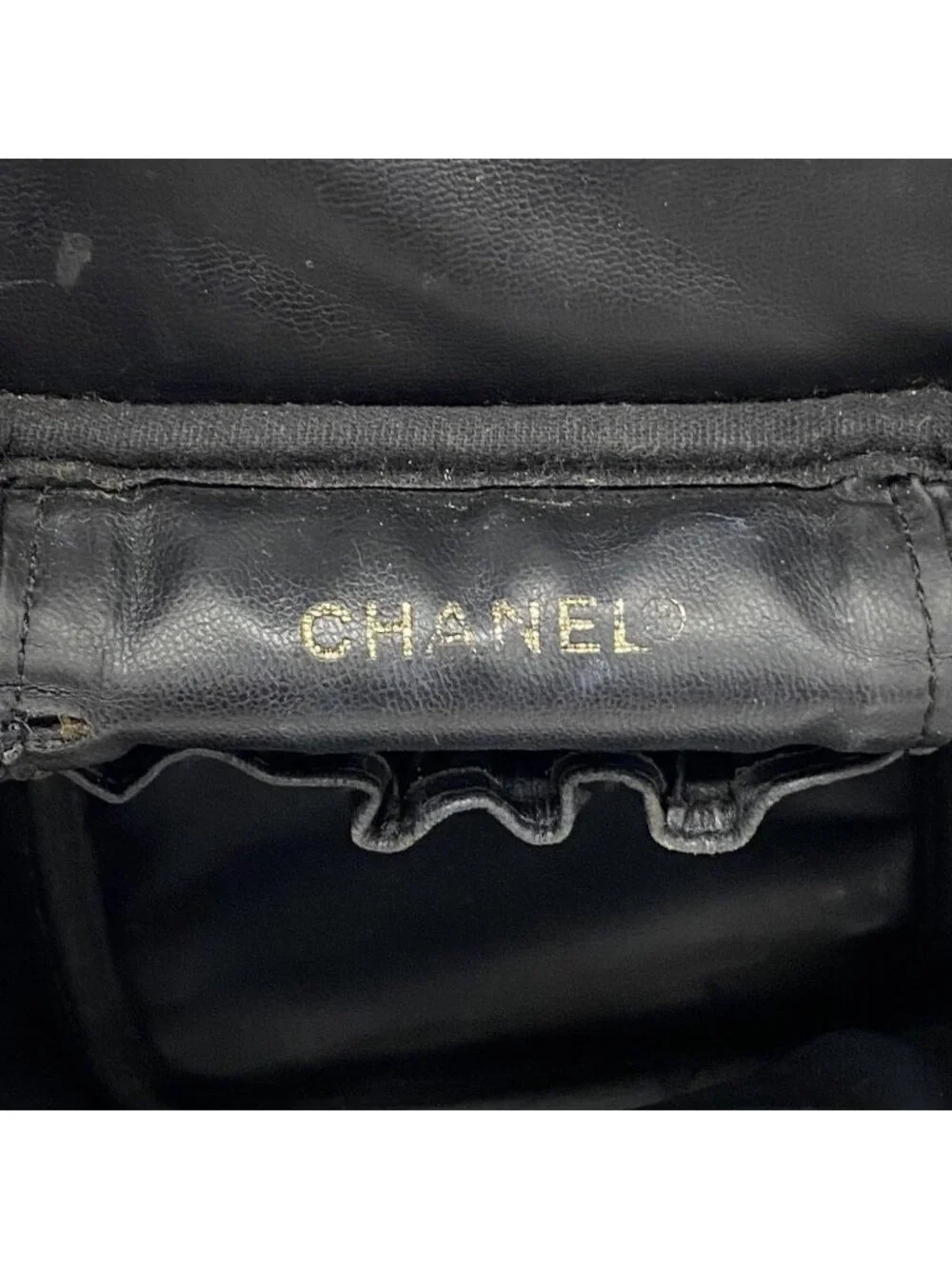 Chanel Vanity Bag Caviar Leather Black Gold